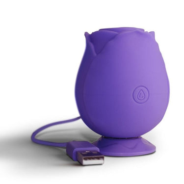 Lifestyle image of You Love Me Pick Me Rose Suction Vibrator Purple - a perfect choice of rose toy for premium sensual experiences.